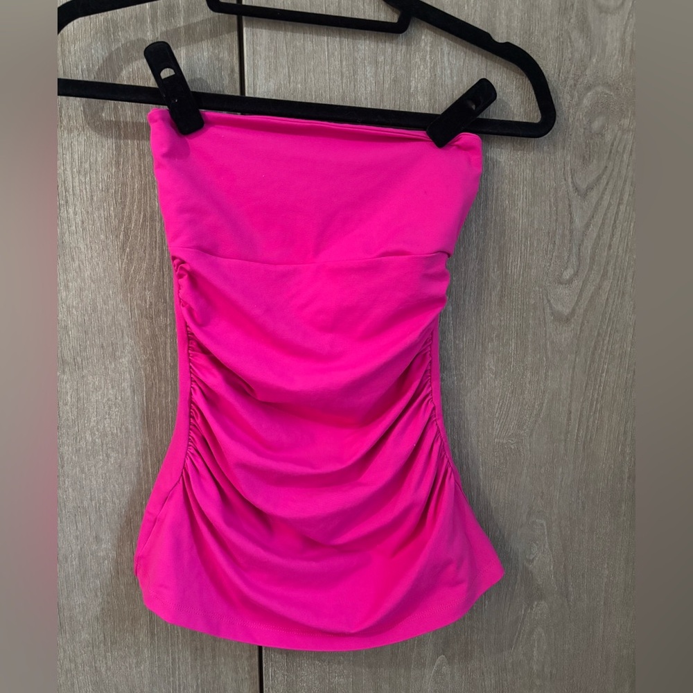 Susana Monaco XS Pink Strapless Ruched Top worn once.